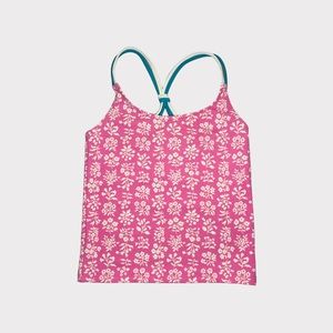 Mini Boden White Floral Pink Tankini Swim Top NWOT